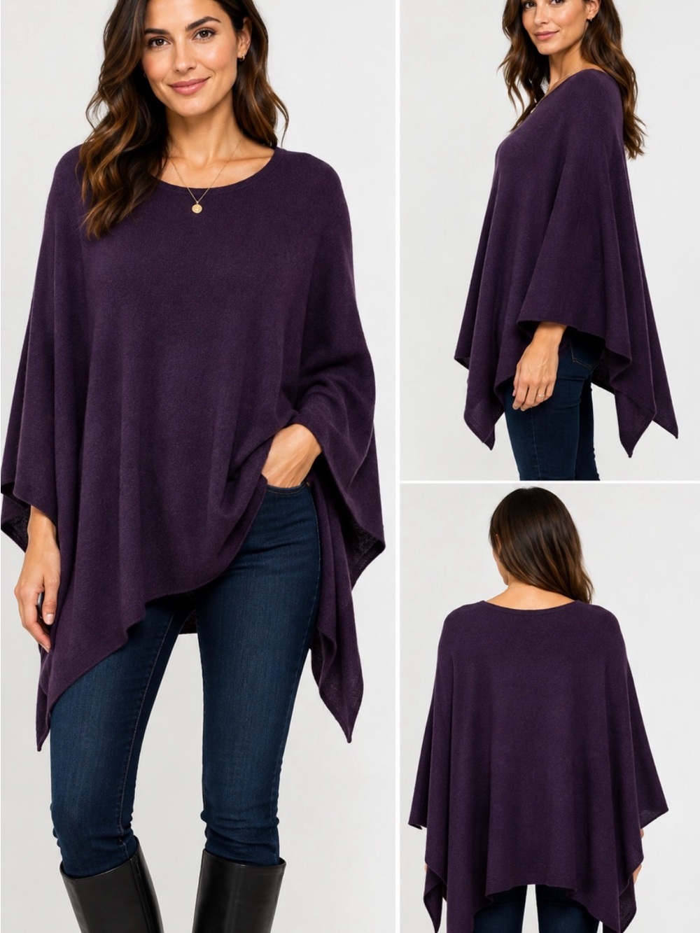 Joie 100% Cashmere Purple Poncho Cape Sweater NWT One Size